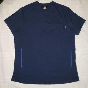 Men's Koi Lite Scrub Top in Navy size Medium
